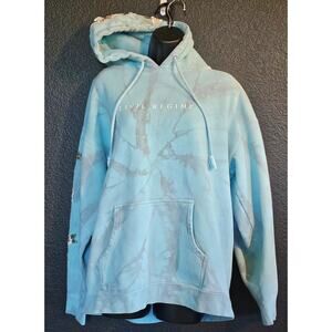 CIVIL REGIME White Roses Hoodie in Arctic Light Blue Bloom Large
